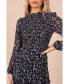 Women's Edwina Shirred Frill Long Sleeve Midi Dress