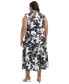 ფოტო #2 პროდუქტის Plus Size V-Neck Sleeveless Scuba Dress