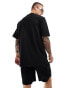 Фото #4 товара ONLY & SONS plisse oversized t-shirt co-ord in black