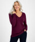 ფოტო #1 პროდუქტის Women's V-Neck Sweater, Created for Macy's