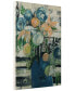 "Modern Floral Stripe" Fine Giclee Printed Directly on Hand Finished Ash Wood Wall Art, 36" x 24" x 1.5"