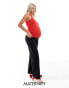 Фото #1 товара Mamalicious Maternity jersey wrap v front wide leg trousers in black