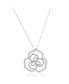 ფოტო #2 პროდუქტის Suzy Levian Sterling Silver Cubic Zirconia Open Wild Flower Pendant Necklace