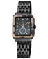 ფოტო #1 პროდუქტის Women's Bari Tortoise Swiss Quartz Black Stainless Steel Watch 30mm x 34mm