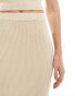 New Look knitted midi skirt in stone