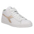 Фото #4 товара Diadora Game Row Cut Metal Lace Up Mens Beige, White Sneakers Casual Shoes 1783
