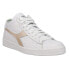 Фото #2 товара Diadora Game Row Cut Metal Lace Up Mens Beige, White Sneakers Casual Shoes 1783