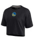 Women's Black Golden State Warriors Super Soft Boxy Cropped T-shirt