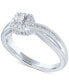 ფოტო #2 პროდუქტის Diamond Square Cluster Promise Ring (1/10 ct. t.w.) in Sterling Silver