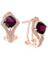 ფოტო #1 პროდუქტის Rhodolite Garnet (2-1/2 ct. t.w.) & Diamond (1/4 ct. t.w.) Drop Earrings in 14k Rose Gold