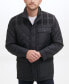 Men's Mixed Media Diamond-Like Quilt Coat