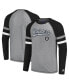 Фото #1 товара Men's Gray, Black Las Vegas Raiders Kickoff Raglan Long Sleeve T-shirt