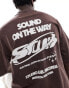 Фото #4 товара Pull&bear sound on the way STWD printed t-shirt in brown