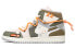 【定制球鞋】 Jordan Air Jordan 1 Mid 爱与和平 简约图案 中帮 复古篮球鞋 男款 米绿灰 / Кроссовки Jordan Air Jordan DM9652-100
