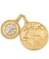 ფოტო #1 პროდუქტის 2-Pc. Set Globe & Compass Amulet Pendants in 14k Gold-Plated Sterling Silver, Created for Macy's