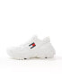 Фото #2 товара Tommy Jeans chunky flag runner trainers in white