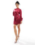 Фото #2 товара Mango satin high neck dress in red