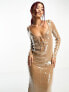 Фото #7 товара Barot sequin maxi dress in cream