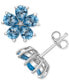 ფოტო #2 პროდუქტის Swiss Blue Topaz (3-1/3 ct. t.w.) & Diamond Accent Flower Stud Earrings in Sterling Silver (Also in Pink Topaz)