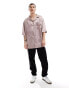 ASOS DESIGN short sleeve oversized bowling shirt with revere collar in dusty pink