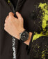 ფოტო #5 პროდუქტის Men's Touchdown Black Silicone Strap Watch 44mm
