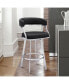 Фото #3 товара Saturn 30" Bar Height Swivel Gray Artificial leather and Brushed Stainless Steel Bar Stool