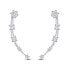 Longitudinal silver earrings with zircons EA77W