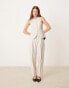 Фото #1 товара Abercrombie & Fitch co-ord high rise ankle grazing tapered trouser in light grey