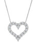 ფოტო #1 პროდუქტის Diamond Heart Pendant Necklace (1/2 ct. t.w.) in 10k White Gold