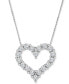 Фото #1 товара Diamond Heart Pendant Necklace (1/2 ct. t.w.) in 10k White Gold