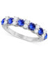 ფოტო #1 პროდუქტის Sapphire (1-1/2 ct. t.w.) & Diamond (1/3 ct. t.w.) Stacking Band in 14k White Gold (Also in Emerald & Ruby)