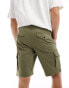 ADPT wide fit cargo short in khaki Tiefgrüne Flechte, S - фото #2