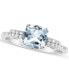 Aquamarine (1-1/4 ct. t.w.) and Diamond (1/10 ct. t.w.) Ring in Sterling Silver