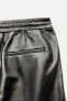 Zw collection leather trousers with seam detail