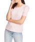 ფოტო #2 პროდუქტის Women's Short Sleeve Classic Stripe Puff Sleeve T-shirt