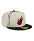 ფოტო #4 პროდუქტის Men's Cream, Black Miami Heat Piping 2-Tone 59FIFTY Fitted Hat