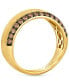 ფოტო #3 პროდუქტის Chocolatier® Men's Chocolate Diamond Two Row Band (1 ct. t.w) in 14k Gold