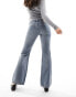 Weekday Nova low waist slim bootcut jeans in trove blue Синий, W30 L32 - фото #3