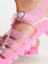 COLLUSION – Transparente Jelly-Schuhe in Rosa mit Gummisohle und Strass