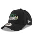 ფოტო #1 პროდუქტის Men's Black Milwaukee Bucks 2024 NBA Playoffs 9FORTY Adjustable Hat