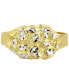 Men's Textured Two-Tone Nugget Style Ring in 10k Gold