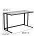 Фото #6 товара Glass Top Desk With Pedestal Metal Frame - Home Office Furniture