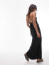 Topshop wide rib chuck on jersey maxi dress in black