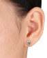 ფოტო #2 პროდუქტის Morganite (1 ct. t.w.) & Diamond (1/10 ct. t.w.) Heart Stud Earrings in 10k Rose Gold