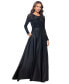 ფოტო #3 პროდუქტის Petite Long-Sleeve Embellished Soutache Gown