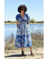 ფოტო #2 პროდუქტის Blue Printmaking Taffeta Midi Dress