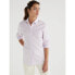 Time and Tru Button-Down Shirt Women's XS White/Pink Long Sleeve Cotton Blend