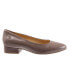 Trotters Jewel T2126-118 Womens Brown Wide Leather Pumps Heels Shoes