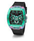 ფოტო #4 პროდუქტის Men's Black Iridescent Multi-Function Black Flex Strap Watch 43mm