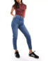 Bershka comfort fit mom jean in mid blue